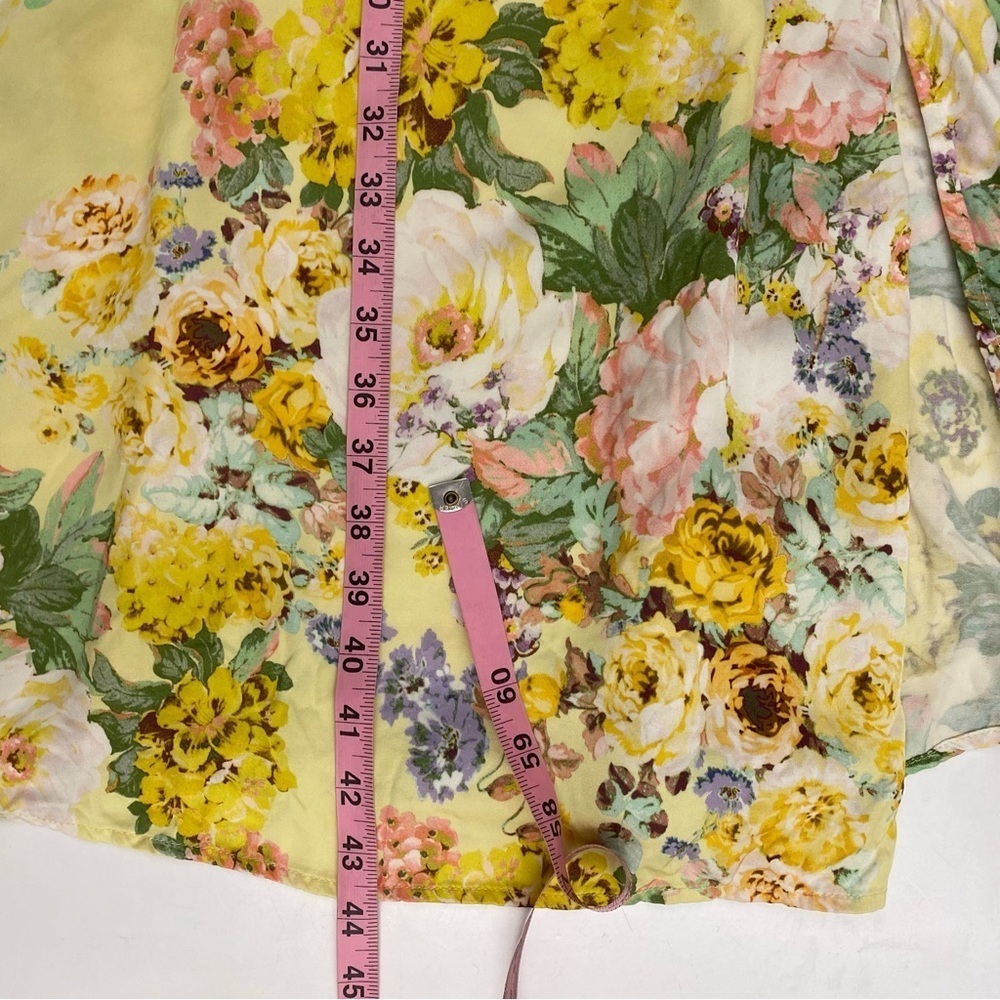 For Love‎ & Lemons || Leigh Floral Midi Dress Plunge V-Wire Yellow Small - Picture 7 of 12